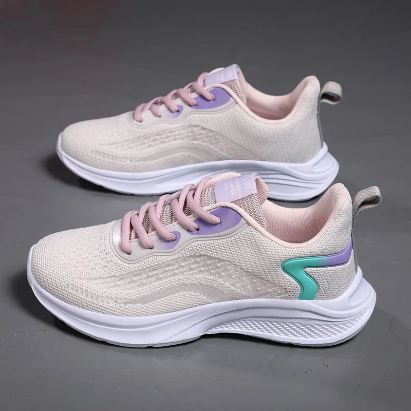 

R-1-B 2024 Autumn New Soft Sole Flying Weave Sports Casual Shoes Foreign Trade Cross-Border Women's Running Shoes Dropsh