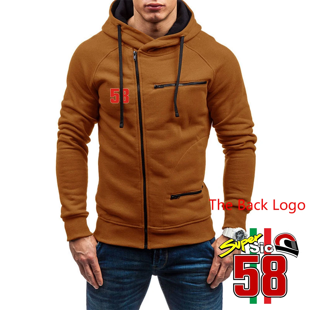 2023 58 Super Sic Marco Simoncel New Men's Four-color Zipper Sweater Jacket in Autumn and Winter Hooded Zipper Pullover Jacket J