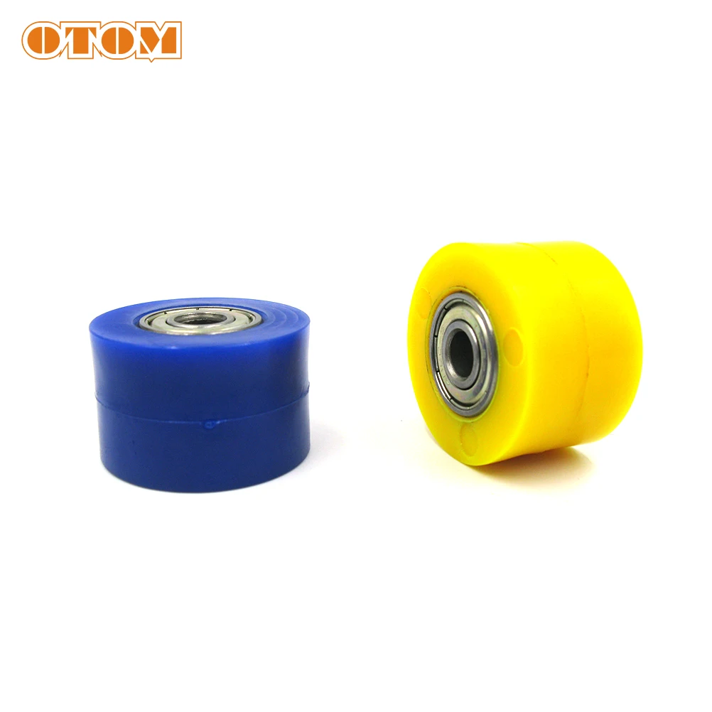 Rullo Tendicatena In Nylon Per Moto, Mini Bike E ATV - Diametro 10mm, Colore Giallo, Ricambio Cuscinetti - 2
