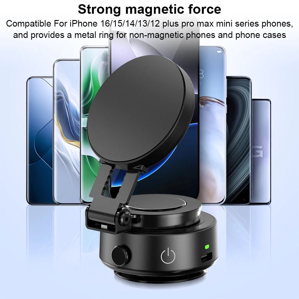  For Magsafe Magnetic Vacuum Adsorption Suction Cup Bracket 360° Rotatable Folding Magnetic Car Phone Holder for Magsafe iPhone