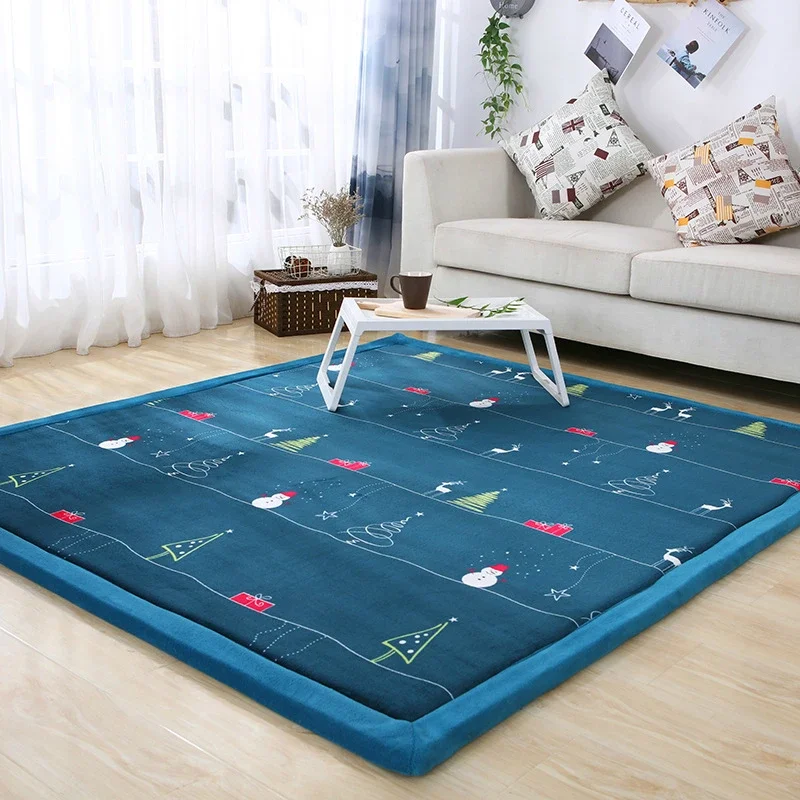 2/3CM Coral Fleece Gray Carpets Living Room Large Size Cartoon Rugs Kids Bedroom Baby Play Game Mat Panda Children Tatami Rug 4