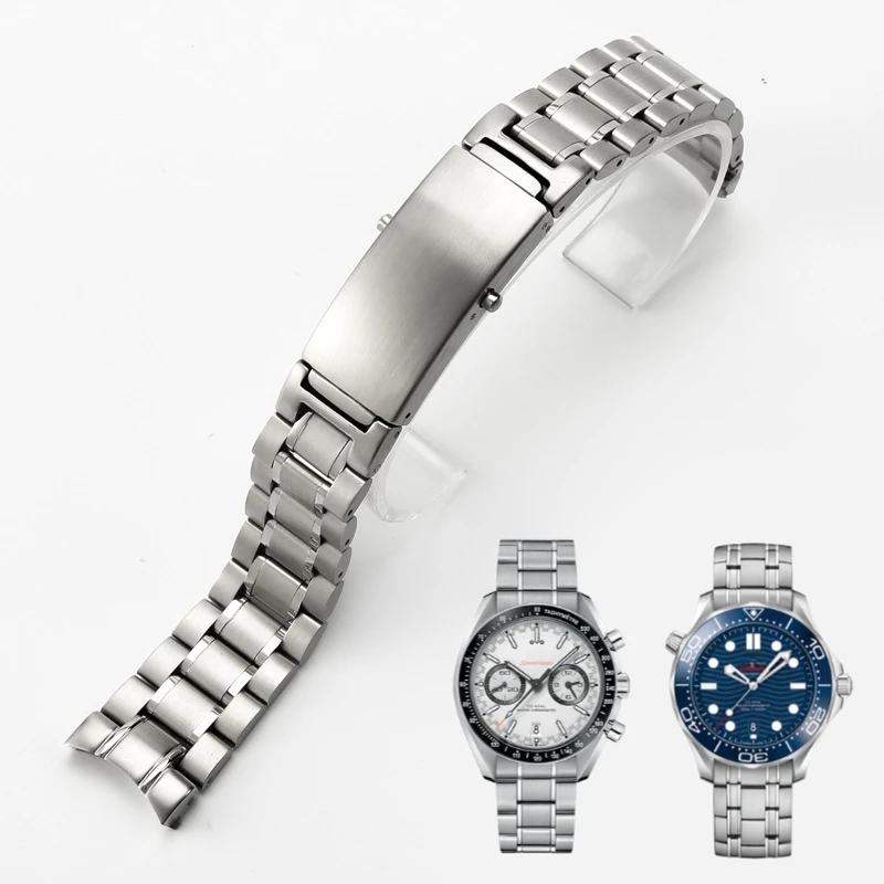 

Ремешок из нержавеющей стали высокого качества для часов Omega Seamaster 300 007, ремешок для часов 18 мм 20 мм 22 мм, серебристый твердый металлический браслет