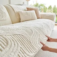 Autumn and Winter New 2024 Cream Style Straight Row High-grade Non-slip Cushion Cover Cloth Towel Thickened Plush Sofa Cushion 2