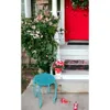 Durable Solid Metal Stool, Powder Coated Finish in Turquoise 1