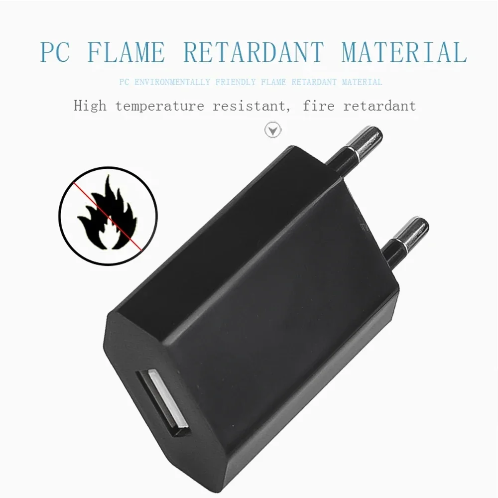 1-3pcs EU Plug 5V 1A USB Wall CellPhone Charger Portable Charging Block Travel Power Adapters for IPhone Samsung Xiaomi Huawei