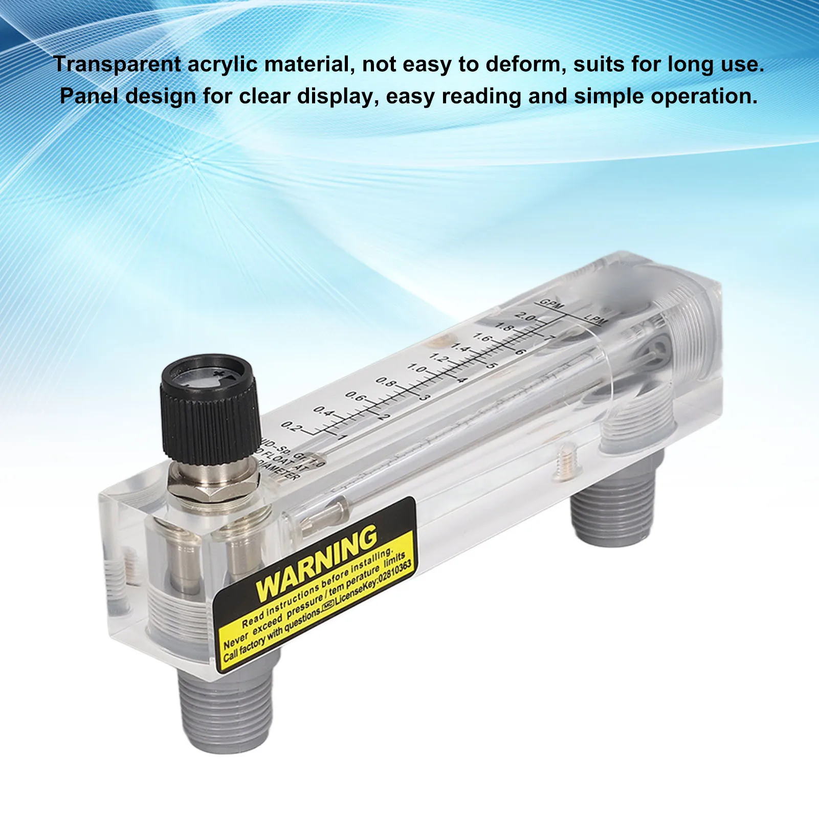 0.2‑2GPM Panel Type Flow Meter Smart Testing Liquid Flowmeter