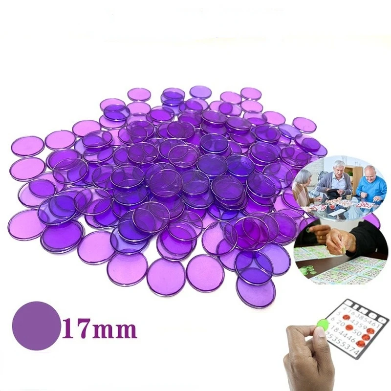 100Pcs 17mm Magnetic Plastic Transparent Color Chip Iron Ring Game Currency Magnetic Bingo Game Accessories bingo game set