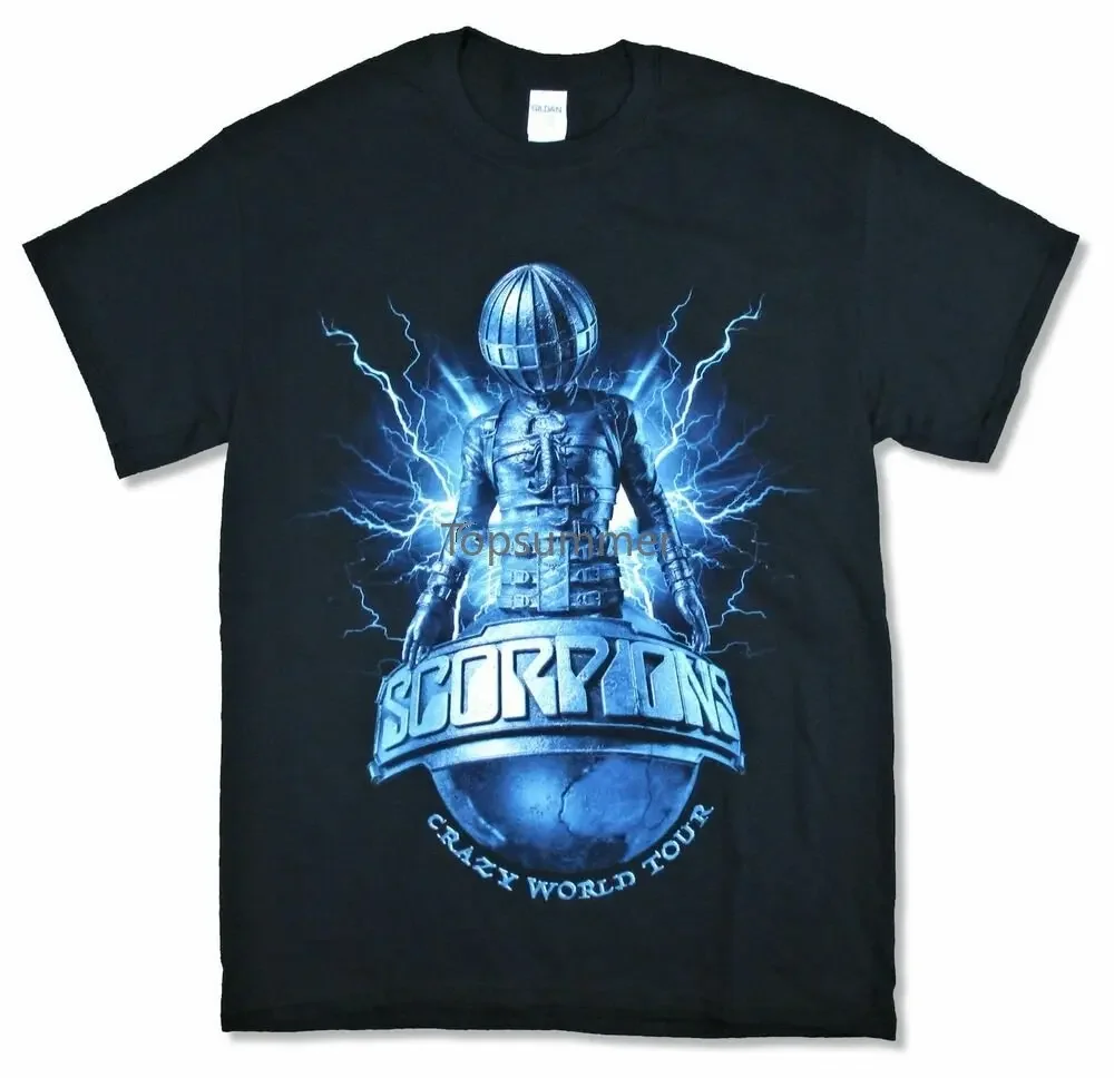 Скорпионы Crazy World Tour 2017 Pa-Rs черная футболка новая группа Merch Скорпионы Crazy World Tour 2017 Pa-Rs черная футболка новая группа Merch