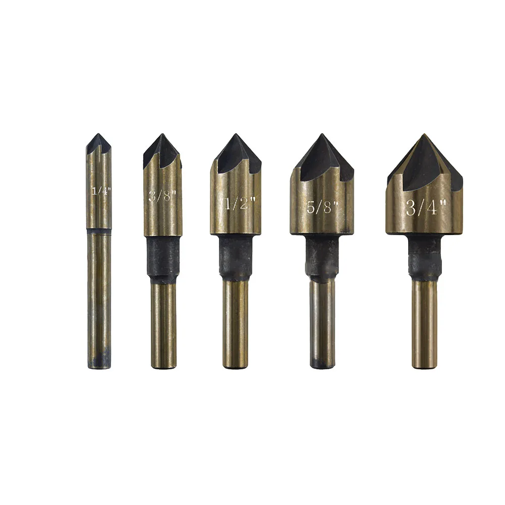 Vouyar 6-teiliges Kobalt-Senkerbohrer-Set M35 HSS, 82°, 1/4