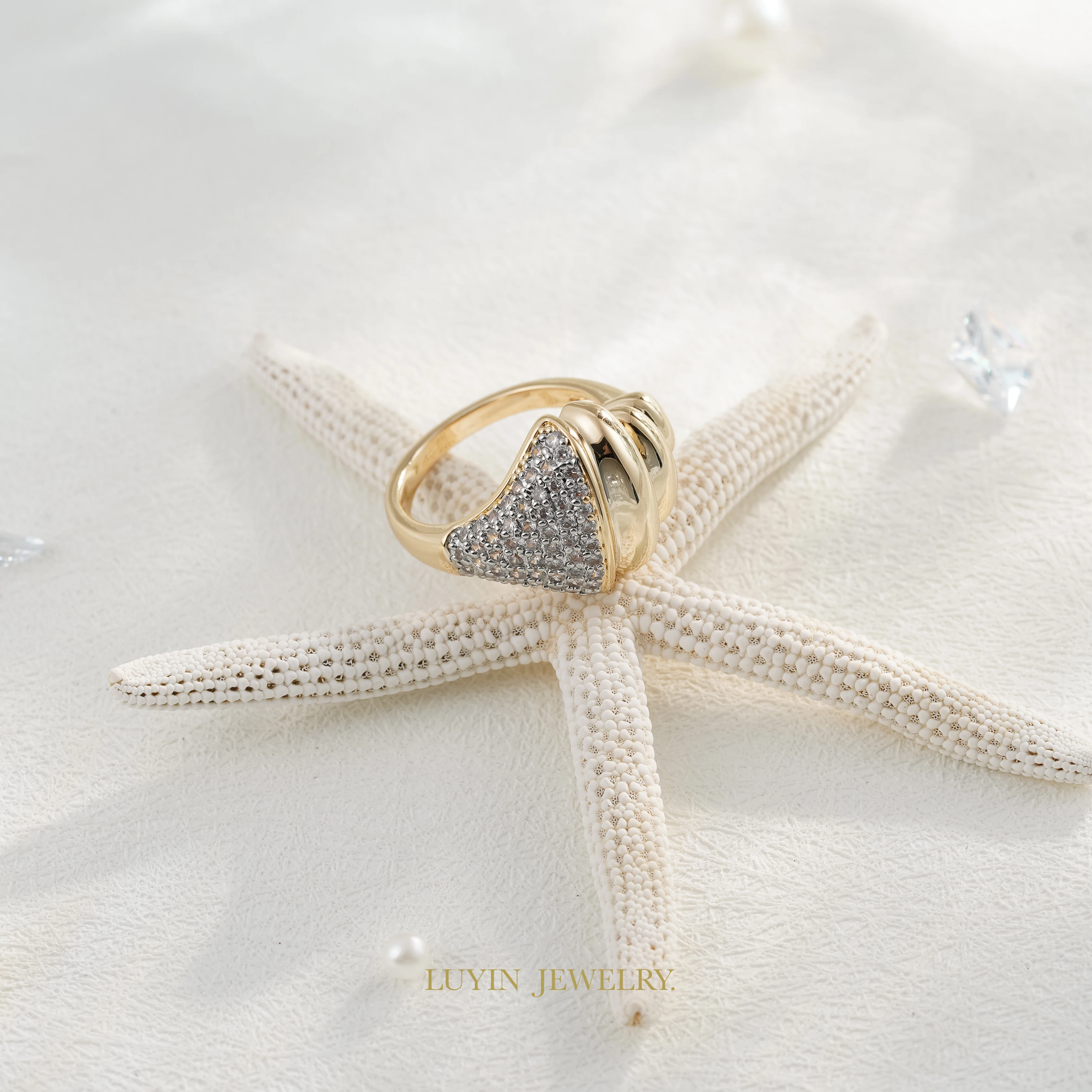 YSY Bohemian style women jewelry ring Copper artificial Zircon 18K gold plated party wedding exquisite gift finger rings fashion rings zircon rings crystal rings bohemian rings