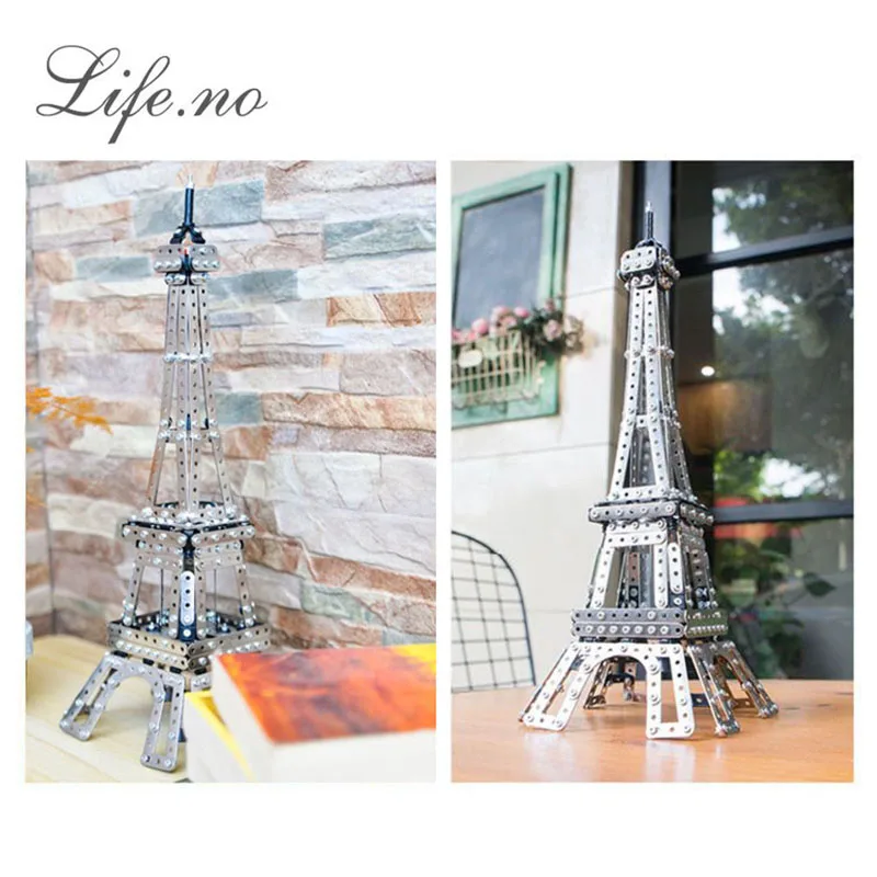Creative Metal Block Assembly Model Metal Tower High difficulty Building 3D Puzzle Decoration for Adults and Children Toy Gifts