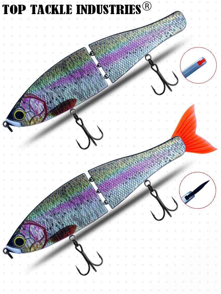 1PCS Schwimmen köder 200mm76,5g/240mm124g 360 Grad Drehen Angeln Locken Jointed Köder Langsam sinkende Topwater Abschnitt Bass – Detail 4