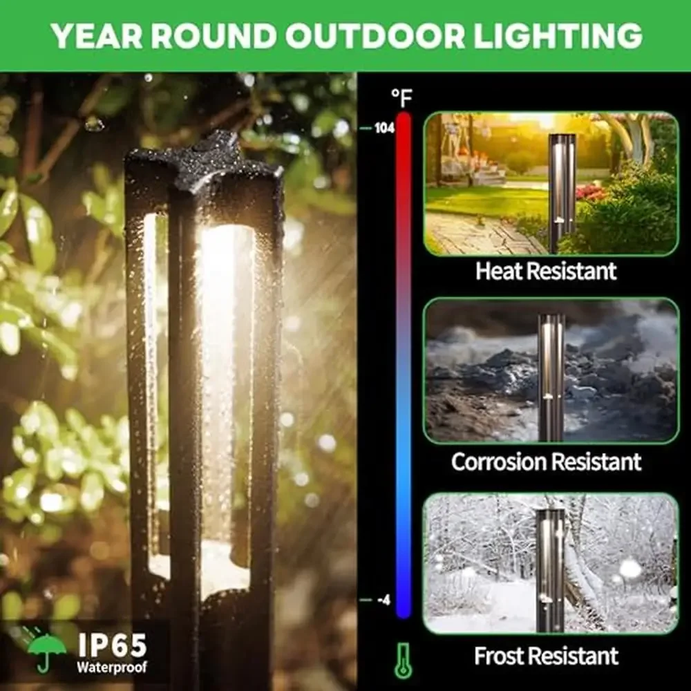 12 Pack LED Landscape Pathway Lights Outdoor Waterproof 3W 110LM ORB Aluminum Garden Yard Low Voltage 12V Path Lights Safe Kids