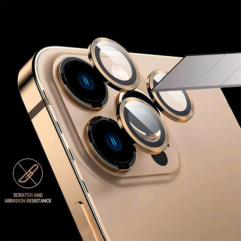 Premium Metal Glass Camera Lens Protector for iPhone - Durable Phone Accessory