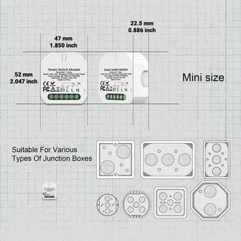 Smart Curtain Switch Module Wi-Fi Relay Module With Outlet Timer Smart Relay Switch Wifi Compatible With Alexas & Google Home 6