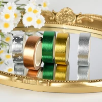 15mm*10m Japanese Kawaii DIY Scrapbooking Tools Gold Foil Washi Tape Gold/Silver/Copper/Star/Green Color Masking Tape 1