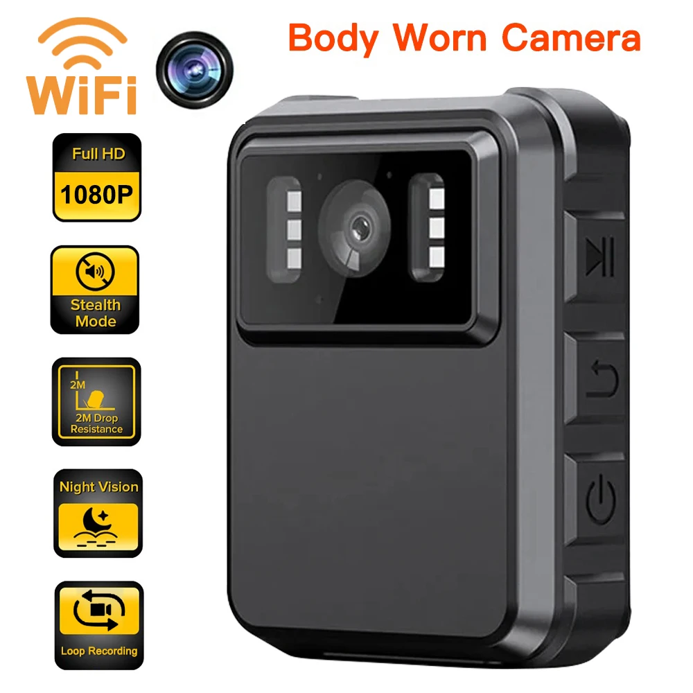 

Wifi Hotspot HD 1080P Mini Camera Sports Camera Recorder Outdoor Law Enforcement Night Vision Video Recorder Police Bodycam
