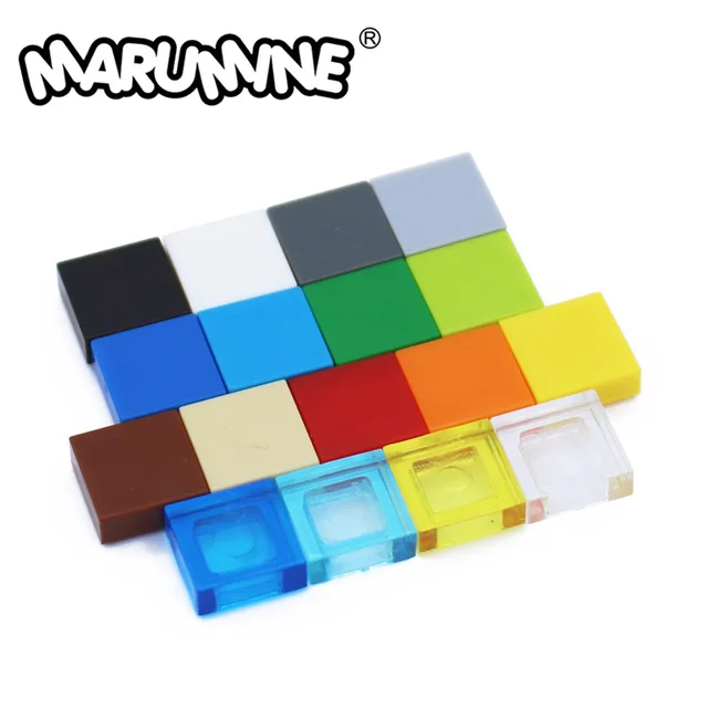 Marumine 300PCS 1x1 Tile Blocks Bulk Accessories MOC Bricks 3070 Construction Piece Compatible All Major Brands for Building 1