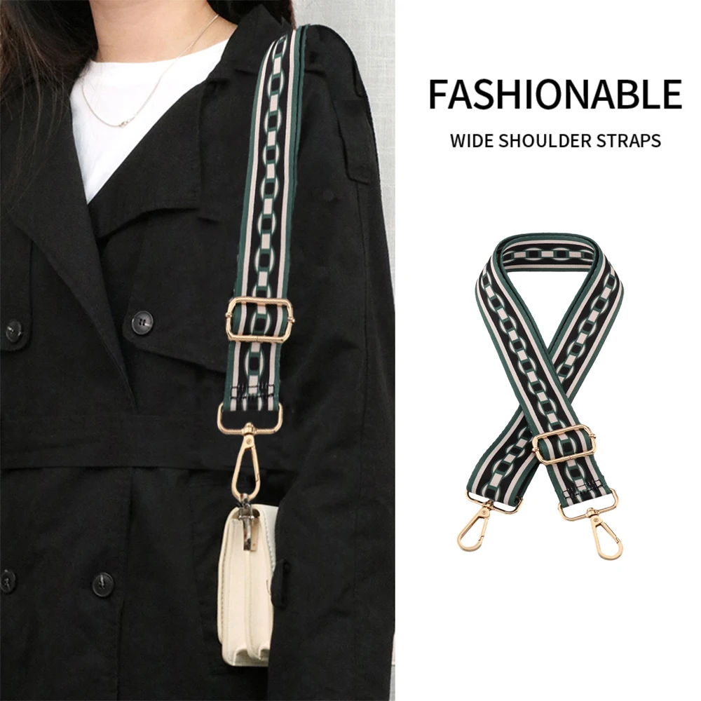 

Bag Handle Accessories Black Green Pattern Backpack Parts Shoulder Strap Nylon Length Fashionable Replacement Sling Bag Strap