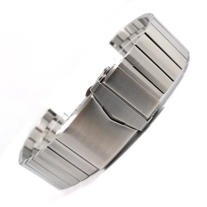 22MM Black Silver High Quality Stainless Steel Bamboo Chain Solid Stainless Steel Watch Strap With Quickily Spring Bar