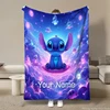 Personalized Custom Name Blanket Disney Stitch Printed Blanket for Sofa Bed Cover Blanket Suitable for Birthday Child Adult Gift 2