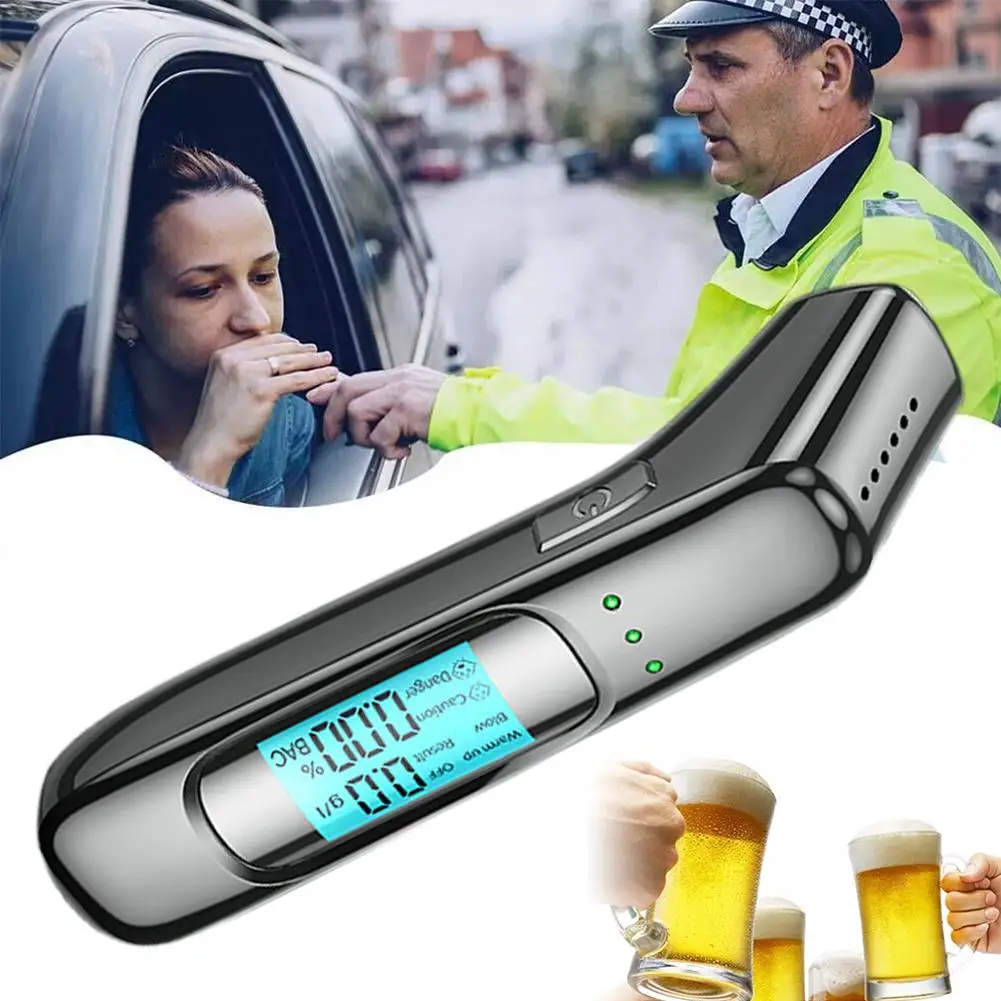Breathalyzer Professional-Grade Accuracy Personal Alcohol with Portable Display LCD USB Tester Breathalyzer Alcohol C2R0