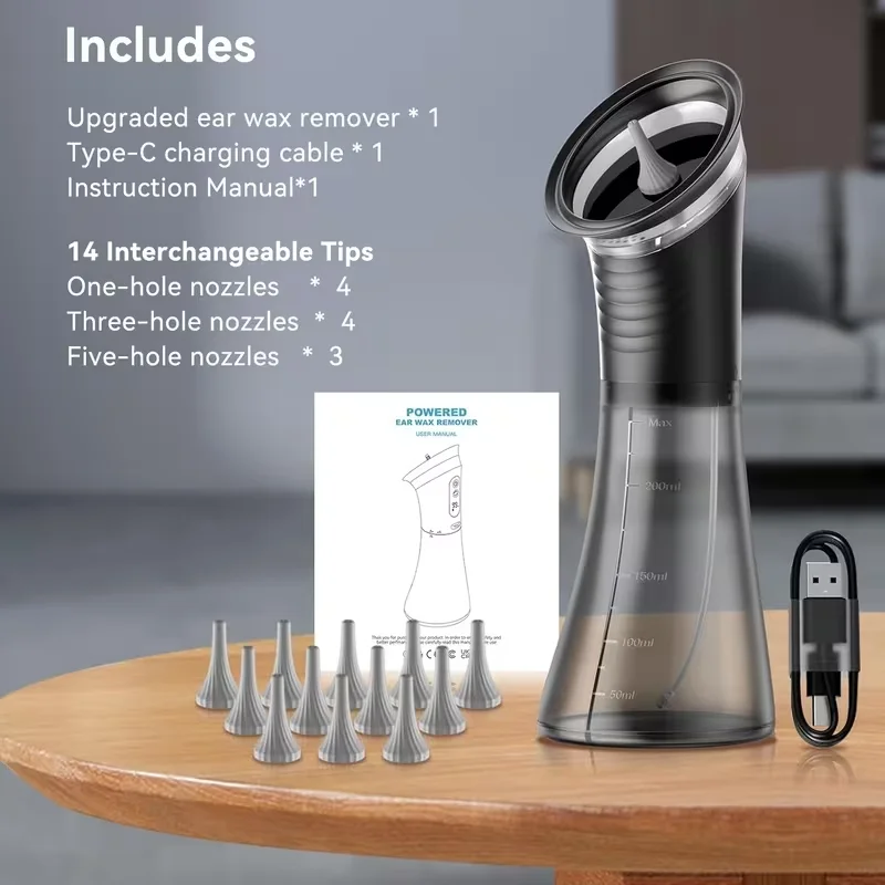Rechargeable Ear Cleaner For Removing Earwax Integrated Dry And Dirty Storage Replaceable NozzleVisual Sewage Recovery_voghion.com