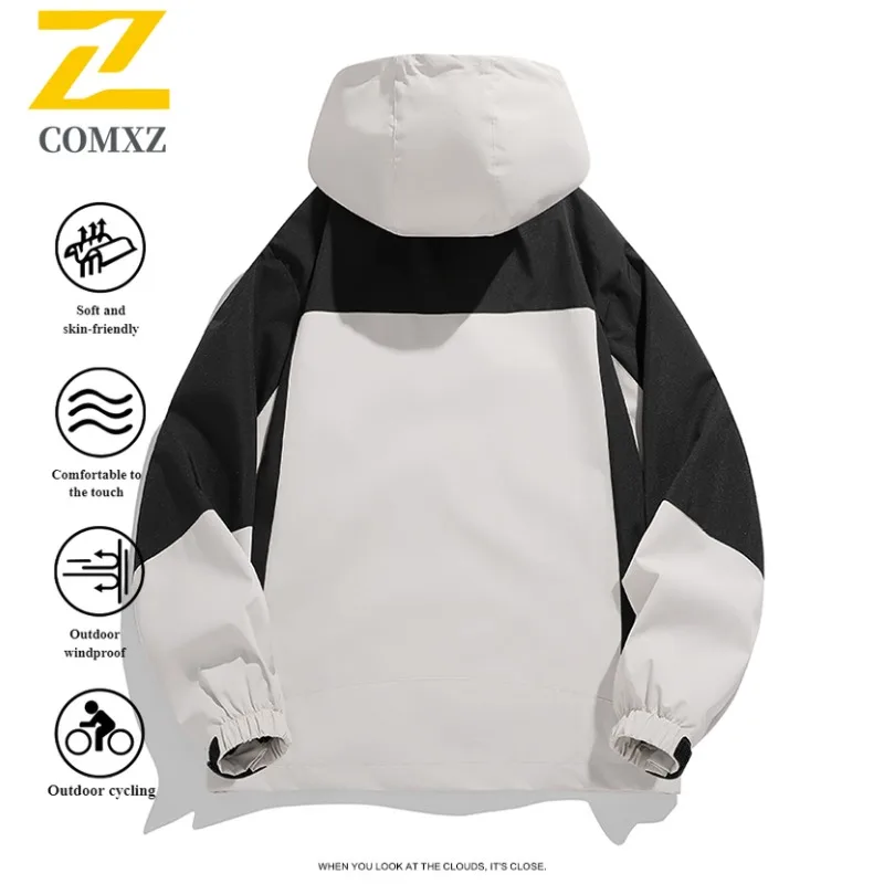 2025 New Men's Workstyle Windbreaker Couple Waterproof Hiking Jacket Outdoor Coat Windproof Tech PolarCore Camping Hiking