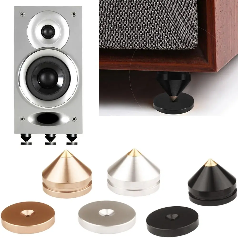 

Speaker Stand Feet Foot Pad Aluminium Alloy Metal Spikes Cone Floor Foot Nail for Loudspeakers Shoes Spike Shock Absorber