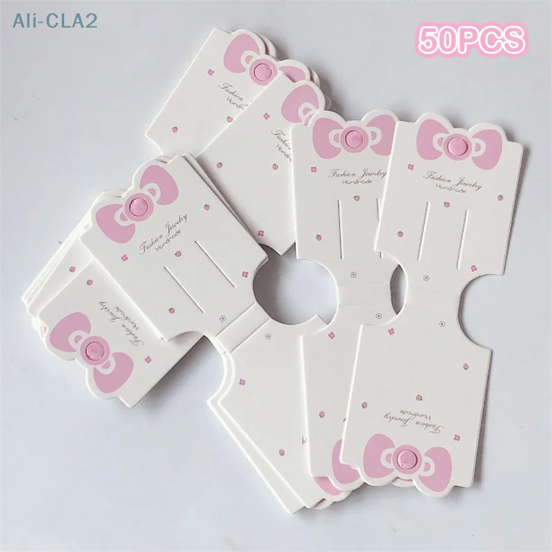 

50PCS Hair Clip Half Folded Card Hair Accessories Cardboard Display Card Labels Hair Rope Packaging Hanging Tag Cardboard Label