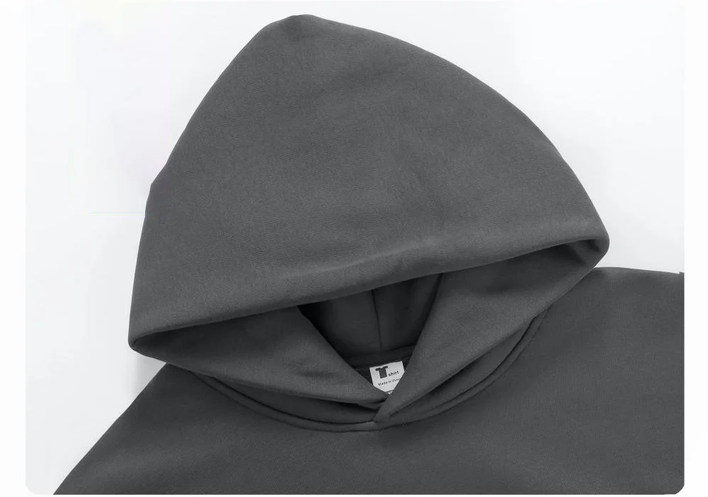 DIY Custom Your Brand LOGO 500GSM Heavy Weight New Autumn Winter Casual Thick Cotton Men's Top Solid Color Hoodies Sweatshirt 3