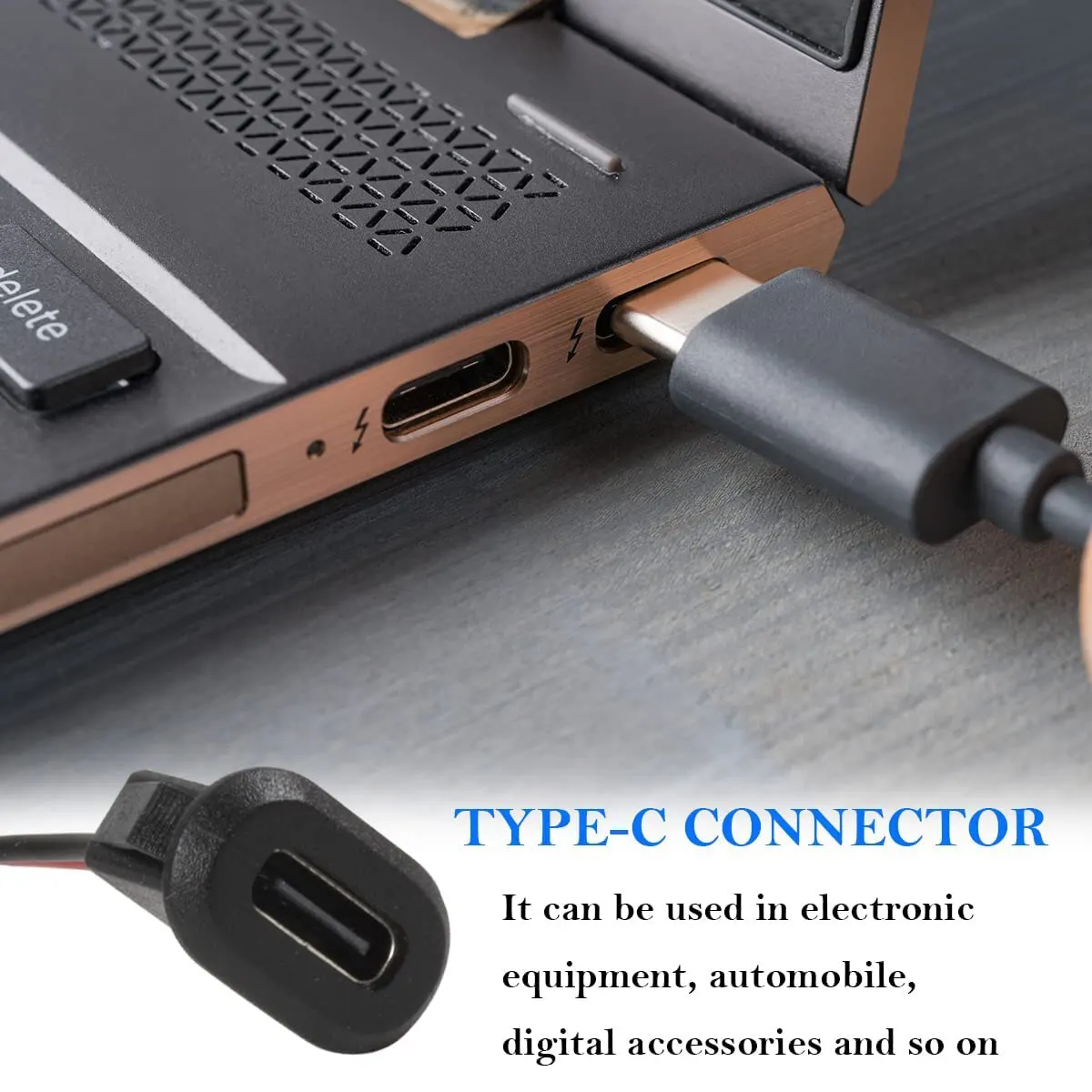 Description Picture 3 of item5pcs USB Connector Type-C Female with PH 2.0 Terminal 3A High Current Fast Type C Charging Jack Port With Snap Groove Buckle