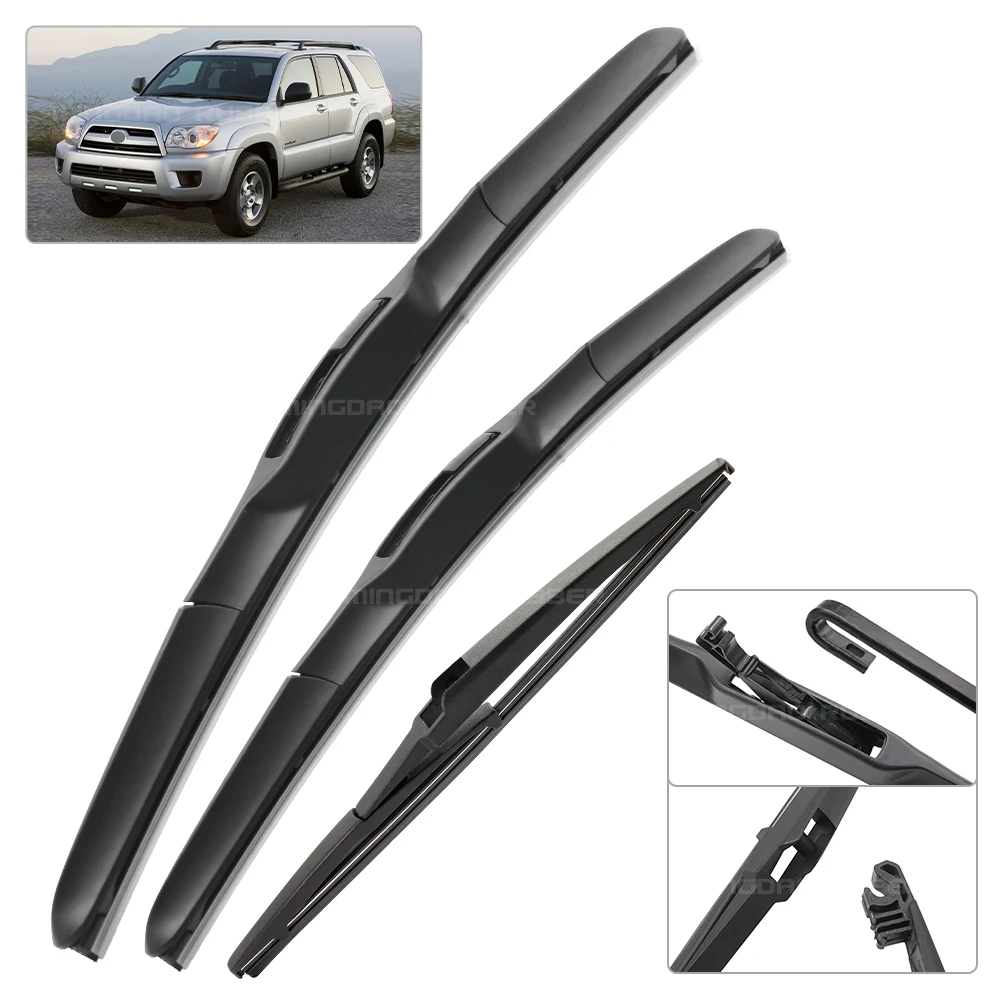 For Toyota 4Runner MK4 2002-2009 2003 2004 2005 Wiper Front & Rear Wiper Blades Windshield Windscreen Window Brushes 22"+20"+12" - Image 2