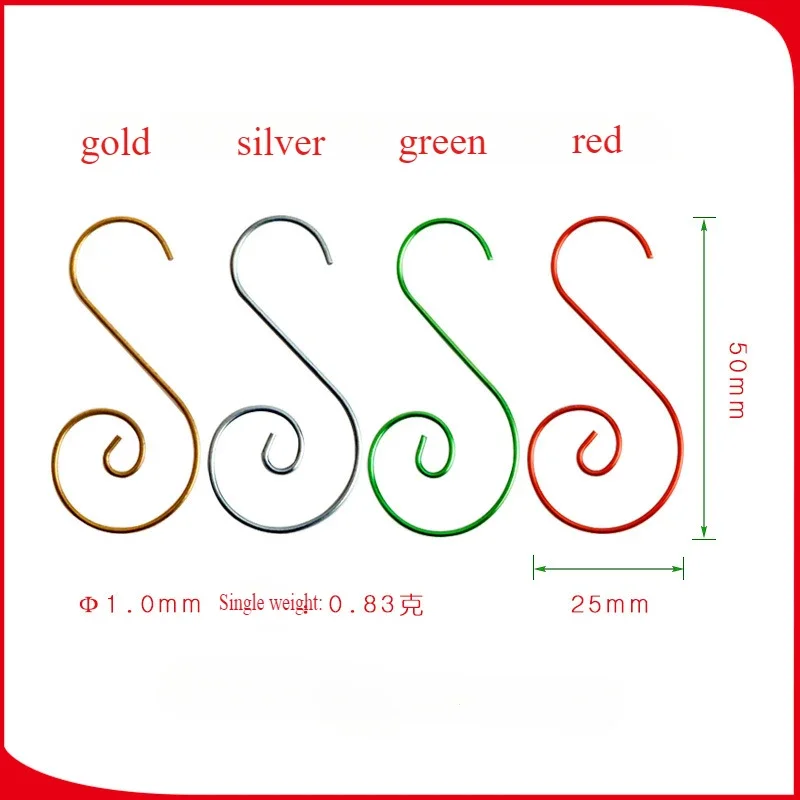 20pcs Christmas Wreath Hooks Christmas Tree Decoration Hanging Hooks Stocking Hangers S Hooks Christmas Accessories Home Decor