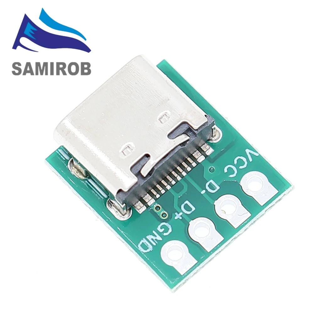 SAMIROB 1/5/10 Stück USB 3.1 Typ C Stecker 16 Pin Test PCB Board Adapter 16P Stecker Buchse für Datenleitung Draht Kabelübertragung – Detail 2