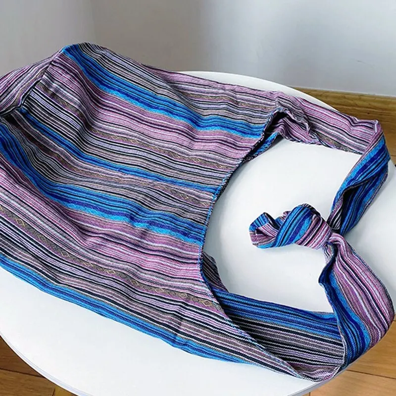 Mode böhmische Leinwand Schulter Umhängetasche Damen große Kapazität vielseitige ethnische Stil Shopper Einkaufstasche – Detail 14
