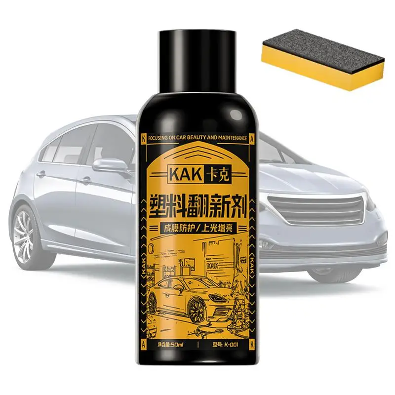 

Auto Trim Restorer Auto Restoring Liquid 50ml Safe Auto Detailing Supplies Shine Protectant Long Lasting For Vehicle Car