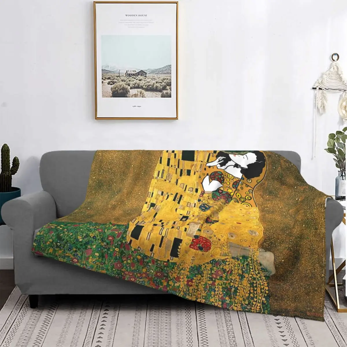 

Gustav Klimt Blankets Fleece Winter Tree Of Life Stoclet Frieze Lightweight Thin Throw Blanket for Bed Office Bedding Throws