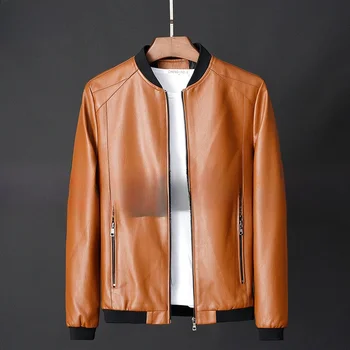 Fashionable Fleece Lined Biker Style Men's Leather Jacket Casual Urban Style Autumn Season Youth Fashion Brand Preferred