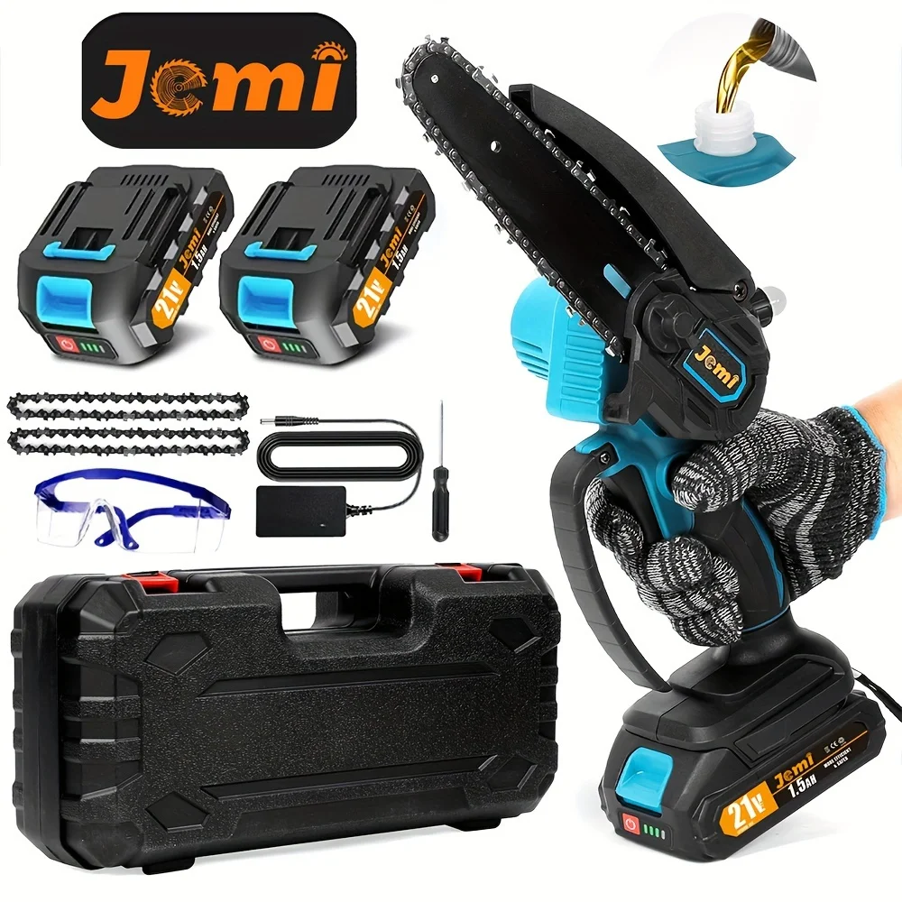 Jemi Tool Mini Chainsaw 6 "with 1/2×21V battery, powerful electric small portable chainsaw with automatic oiler for easy pruning 1