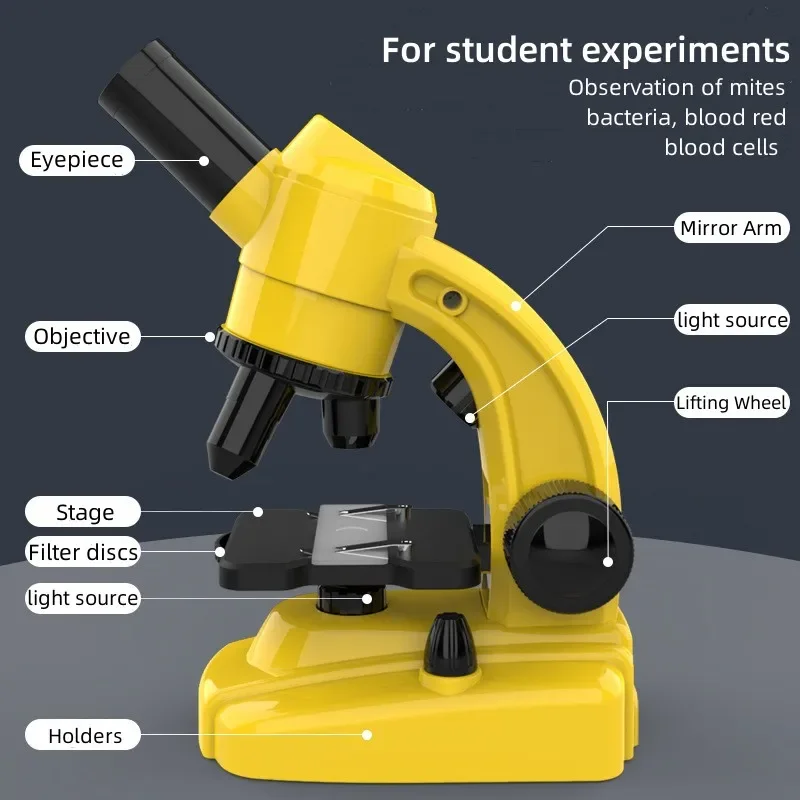 Microscope Kit 1600X Lab Biological Microscopio Toys High Magnification for Children's Home School Science Experiment Gifts 3