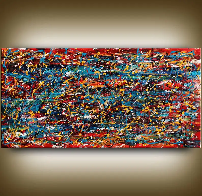 

Jackson Pollock StyleAbstract Wall Art Abstract Canvas ArtworkExpressionism Artwork Modern Wall Decor Extra LargeCanvasabstract