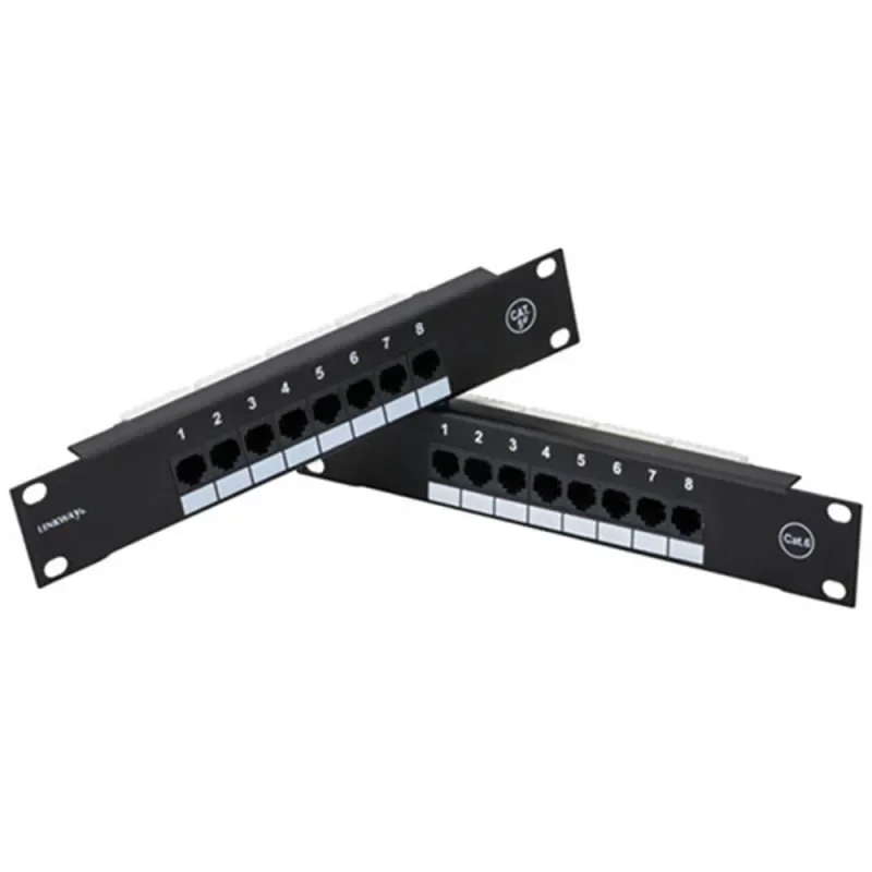 가정용 분배 프레임 약한 전류 박스용 미니 패치 패널, 8 포트, 10 인치, CAT5e, CAT6, 1U, RJ45 랙 마운트