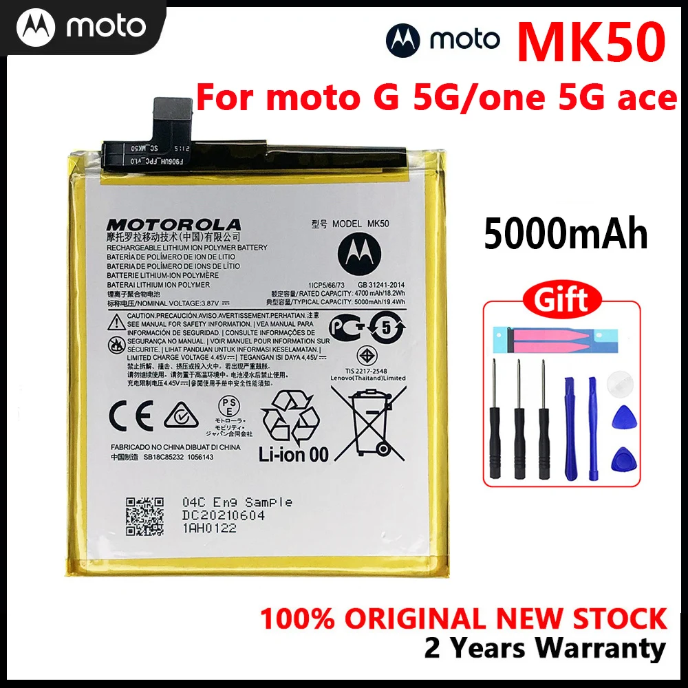 

Motorola 100% Original MK50 5000mAh Battery For Motorola MK 50 ONE 5G ACE Moto G 5G Batteria With Free Tools