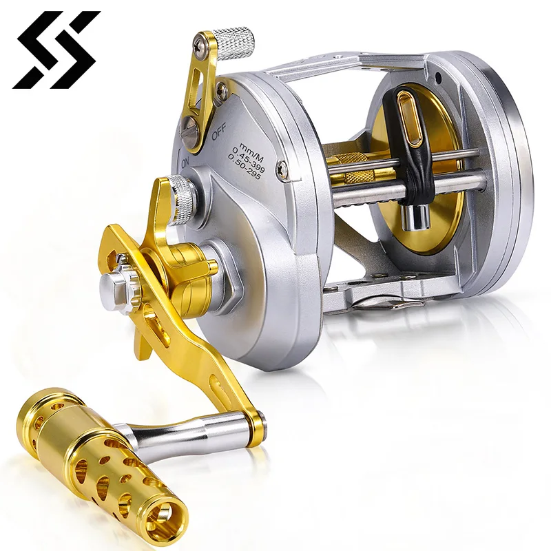 Sougayilang Strong Trolling Fishing Reel Saltwater Freshwater Bait Casting  Fishing Reels Right Hand Spinning Reel Trolling Reels