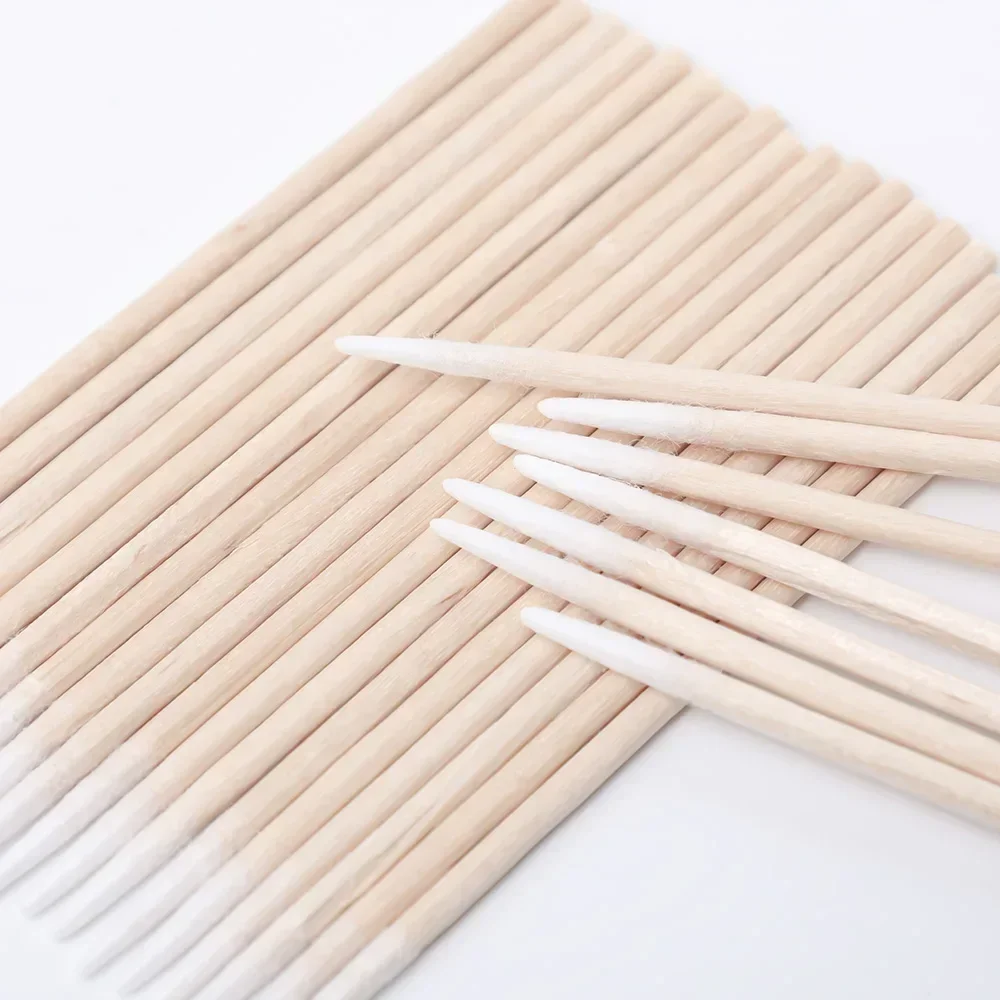 Micro Wood Cotton Swabs 100-600pcs Tatoo Microblading Cleaning Wooden Sticks Eyelash Extension Cotton Brush Buds Nail Tip Tools