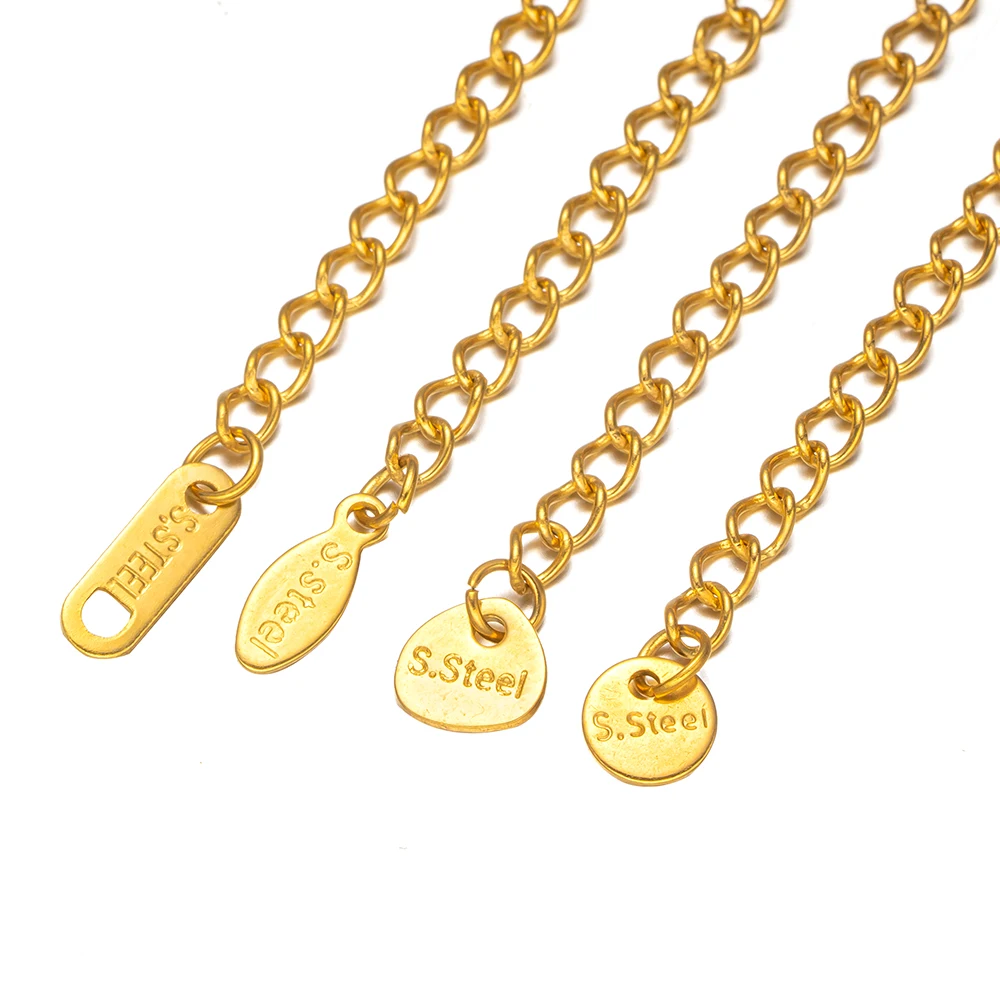 10 Stück Edelstahl-Verlängerungsketten mit Karabinerverschlüssen, Verbindungsglied, Halskette, Schwanzherstellung, DIY-Armband, Zubehör, Zubehör – Detail 4