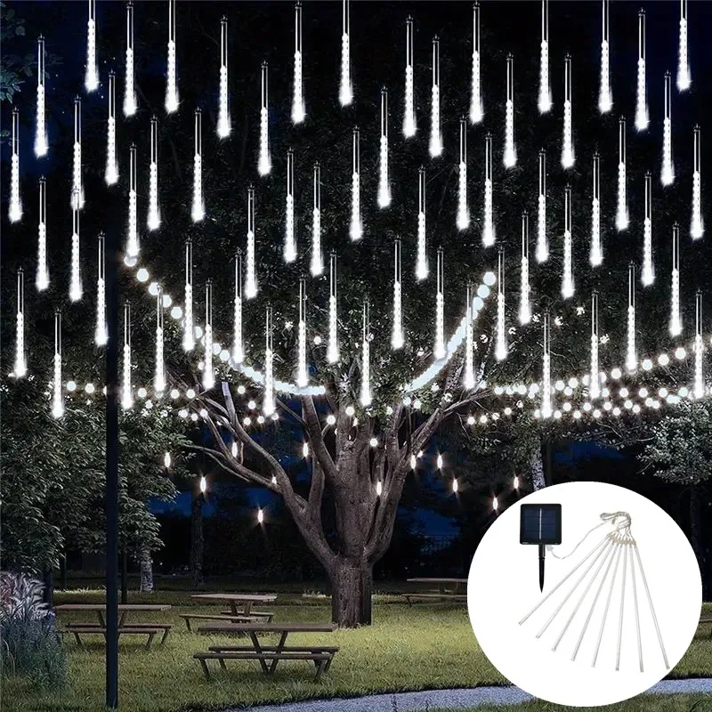 SolarLEDMeteorShowerLightHolidayStringLightWaterproofFairy