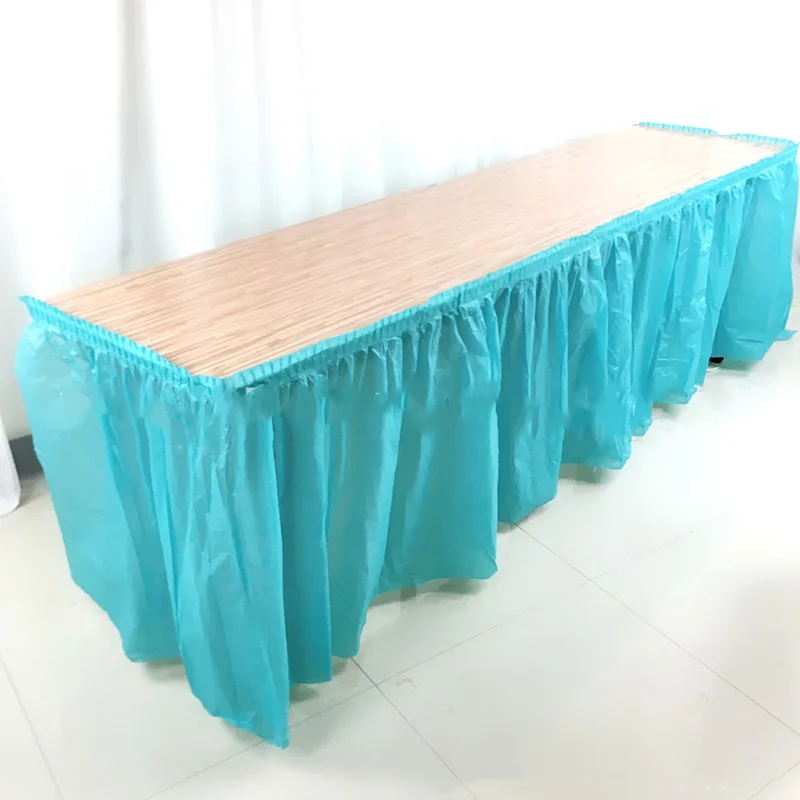 Table Skirt ZOYA Table Skirt Plastic Tableskirt Disposable Rectangular Tablecloth Skirt for Graduation Baby Shower Wedding Birthday Party