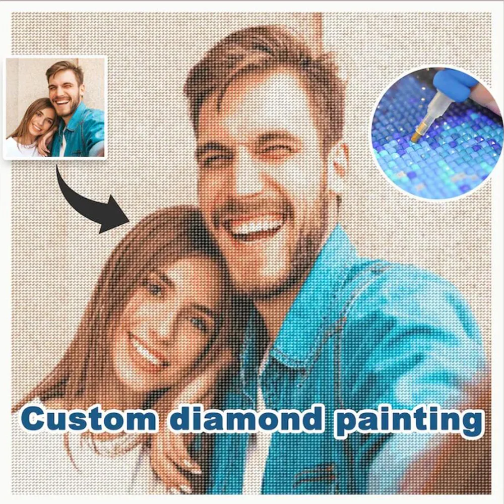 

Photo Custom Diamond Painting Any Image Diamond Inlaid Cross Stitch Kit DIY Leisure Hobbies Gift 30x40cm / 40x50cm